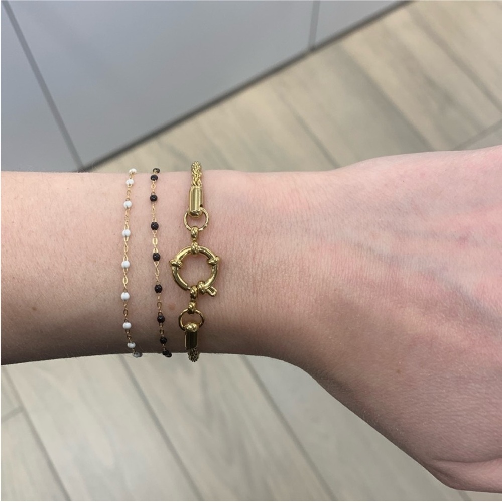 NWOT gold madewell rope twist bracelet with open clasp twist chain